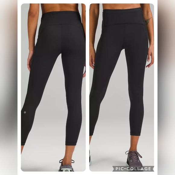 lululemon athletica Pants - Lululemon leggings back zipper pocket Swift Speed High-Rise Crop 25" size 4
